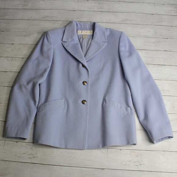Don Caster Vintage Women's Angora Wool Jacket Blazer Size 8 Periwinkle - Picture 1 of 6
